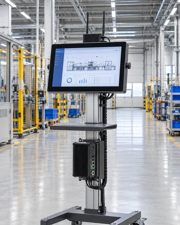 Portable wireless-ready touchscreen application scenario for equipment setup