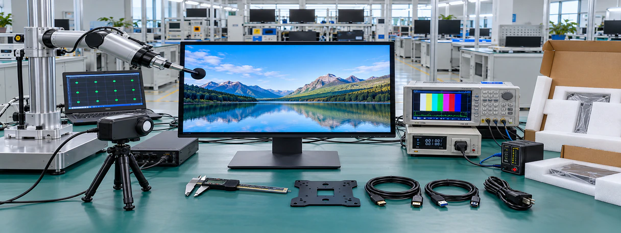 24 inch touchscreen monitor display, touch, interface and housing inspection