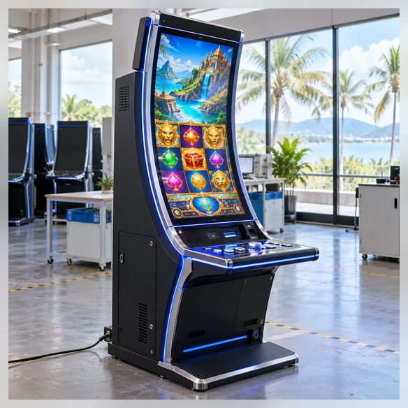 representative 55 inch curved touchscreen gaming cabinet integration scenario