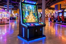 Open-frame gaming touchscreen monitor used as a control panel