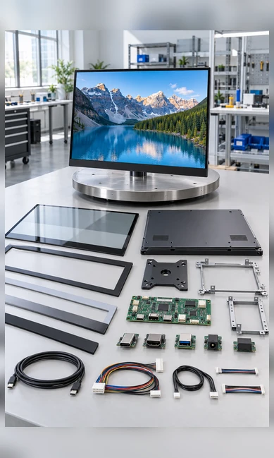 Custom USB C touchscreen monitor interface housing and mounting options