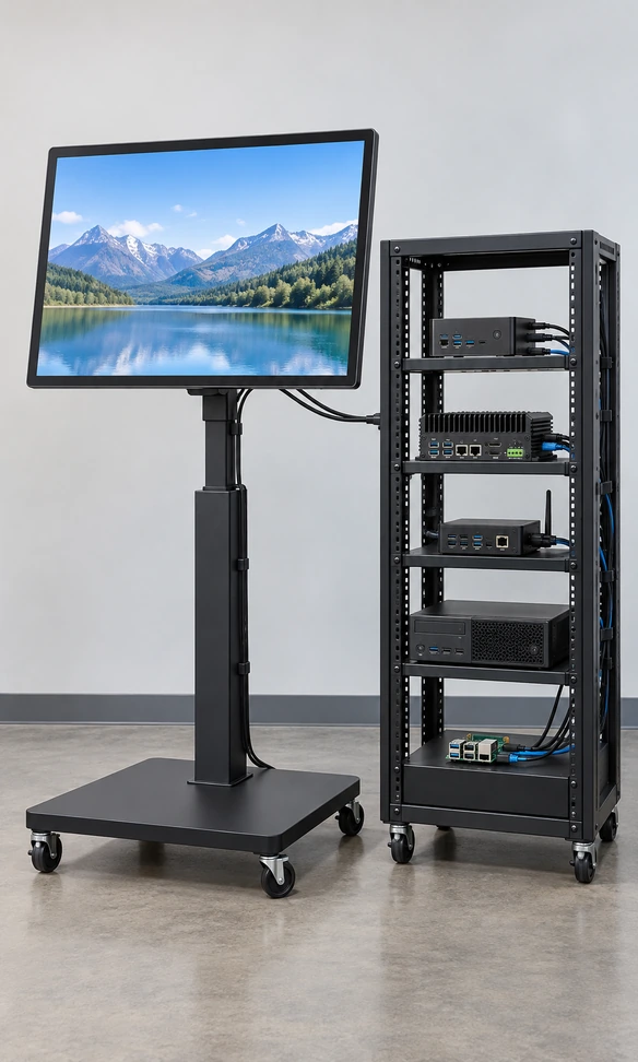 Desktop touchscreen monitor compatibility with PCs and industrial computers