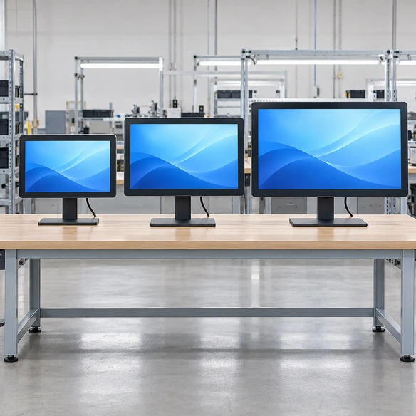 Desktop touchscreen monitor size comparison from 21.5 to 31.5 inches