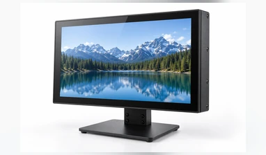 Metal-housed enclosed flat touchscreen monitor