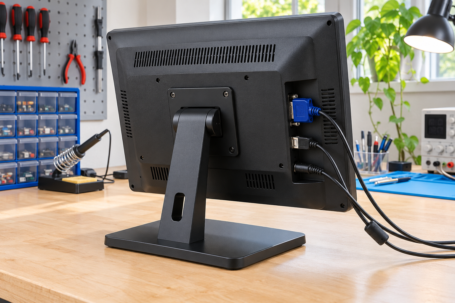 VGA touch monitor for security and monitoring workstation