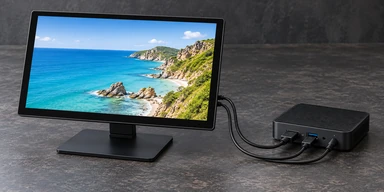 Touchscreen monitor connected to an external Android host