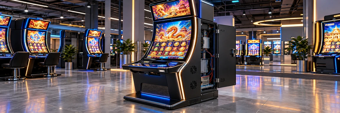 Gaming touchscreen monitor cabinet opening mounting signal and service-clearance diagram