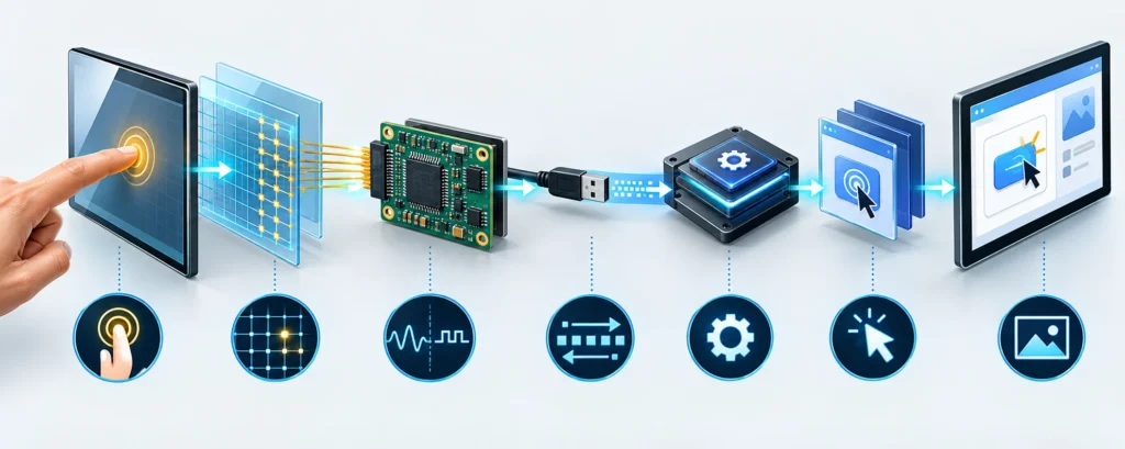 how touchscreen works signal flow