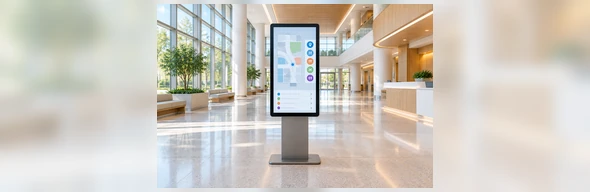 Large touchscreen information and wayfinding terminal