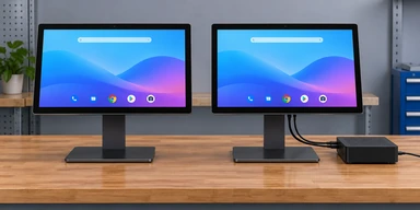 Integrated Android touchscreen compared with an external Android host