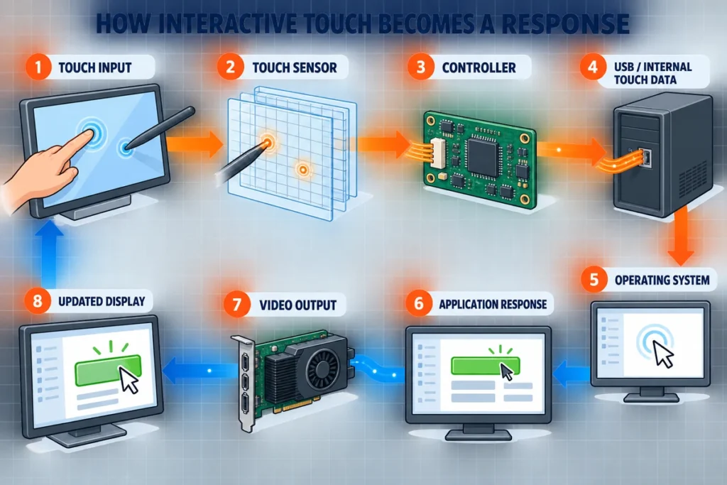 interactive touch screen signal flow