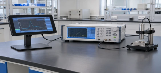 Small touchscreen monitor in laboratory test equipment