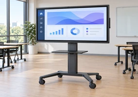 Large-format interactive touchscreen display for a meeting space