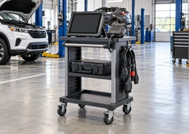 Mobile diagnostic stations with portable small touchscreen monitor