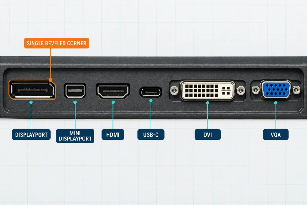 monitor displayport hdmi usb c dvi vga ports