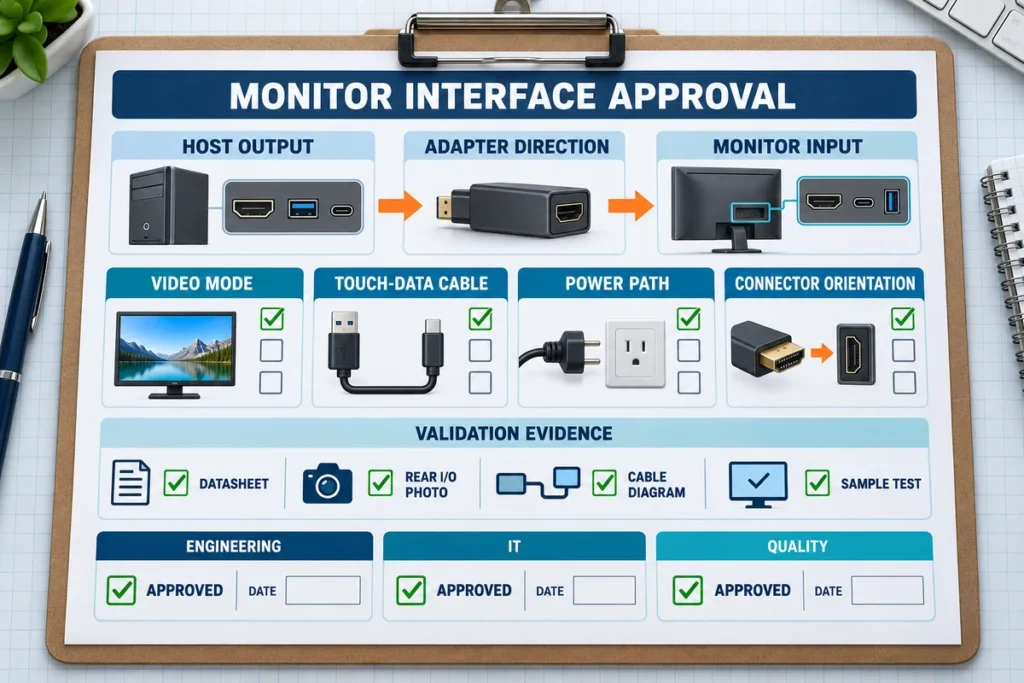 monitor interface compatibility approval checklist