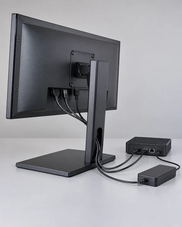 Multi touch monitor video USB touch data and power connections