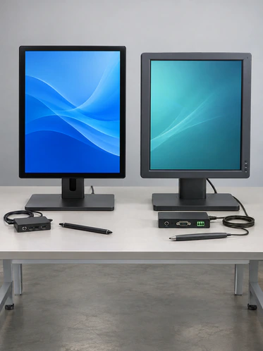 Comparison of passive stylus on PCAP and resistive stylus on resistive touch screen