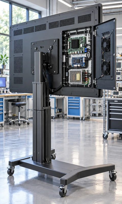 Custom housing interface touch and mounting options for an independent touchscreen monitor
