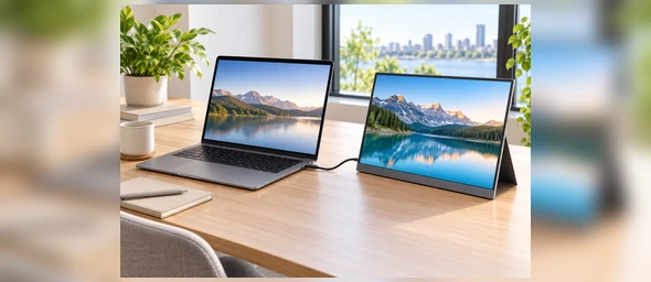 Portable USB C touchscreen monitor with kickstand