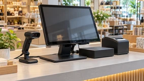 Touchscreen monitor used in a retail POS terminal
