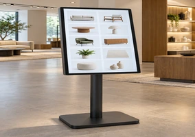Touchscreen monitor used for interactive retail product browsing