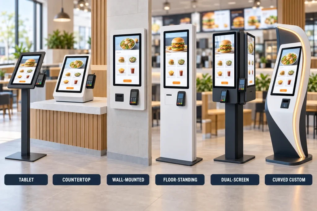 self ordering kiosk form factors cost comparison