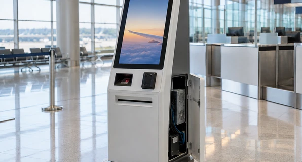 Lucky-XFC touchscreen monitor integrated into a self-service kiosk
