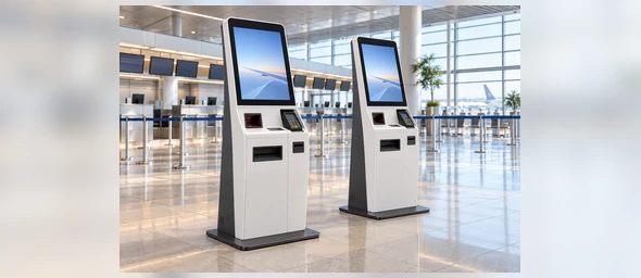 Touchscreen monitor integrated into a self-service kiosk