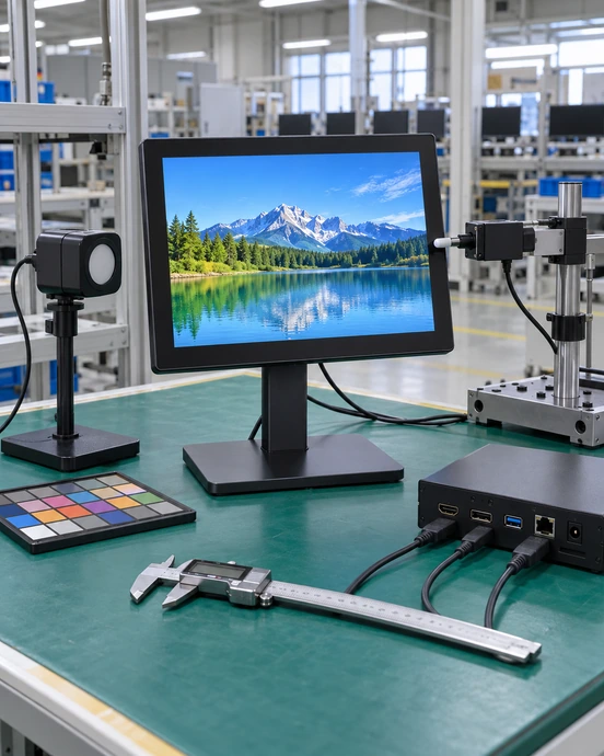 Small touchscreen monitor inspection and functional testing