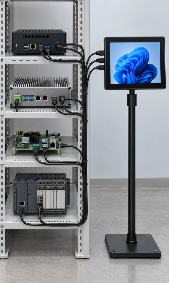 Small touchscreen monitor compatibility with PCs and embedded hosts