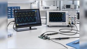 USB C touchscreen monitor at a testing workstation
