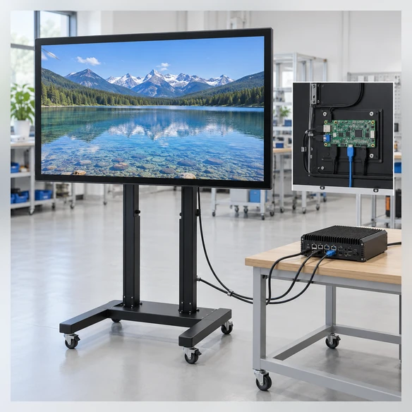55 inch touchscreen monitor display touch controller and host architecture