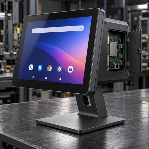 Integrated and external-host Android touchscreen monitor architecture